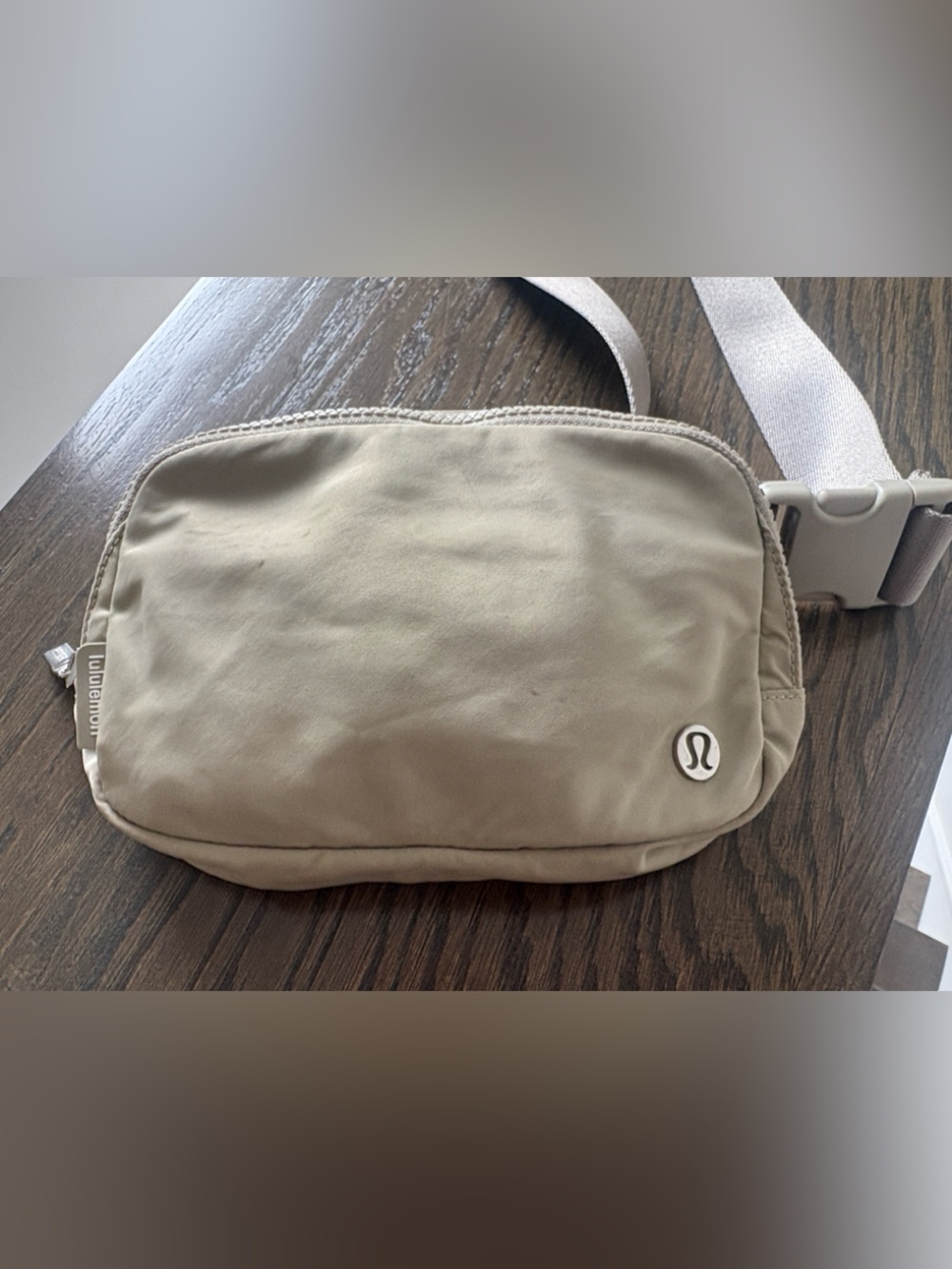 Neutral Tan Lululemon Belt Bag with Adjustable Strap